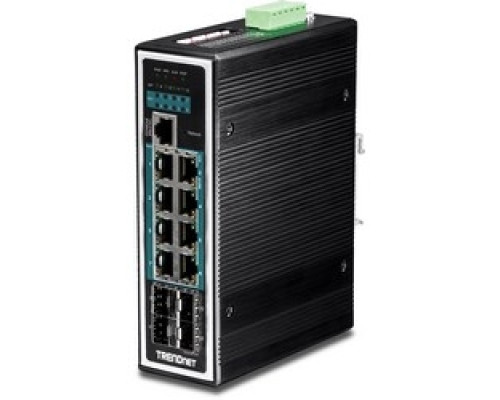 TRENDNET  TI-PG1284I      12-Port Industrial Gigabit L2 Managed PoE+ DIN-Rail