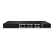 INAXSYS-ICT SECURITY SYSTEMS  IN-242POEWM      Ethernet Switch, 2-Layer, 24-Port, 10/100BaseT, PoE, 100 to 240 Volt AC, 370 Watt, 442 MM Width x 124 MM Depth x 44.5 MM Height, With GB Uplink