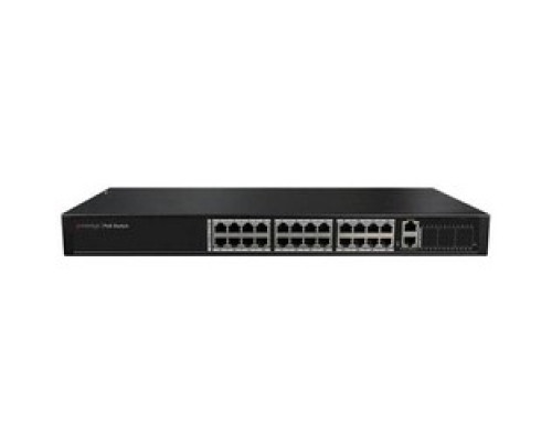 INAXSYS-ICT SECURITY SYSTEMS  IN-242POEWM      Ethernet Switch, 2-Layer, 24-Port, 10/100BaseT, PoE, 100 to 240 Volt AC, 370 Watt, 442 MM Width x 124 MM Depth x 44.5 MM Height, With GB Uplink