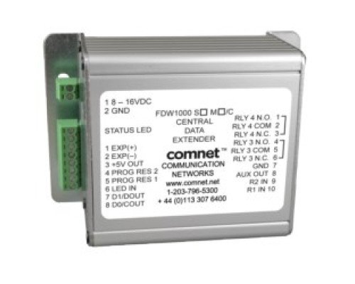 COMNET COMMUNICATION NETWORKS  FDW1000M/C      Data Extender, Optical Wiegand, Central Unit, 2-Fiber, Multimode 62.5/125 Micrometer Fiber, 3.5 Kilometer, 13 dB, 4.5