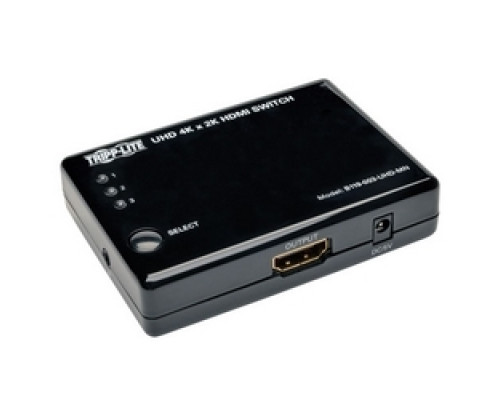 TRIPP LITE B119-003-UHD-MN   3-Port HDMI Mini Switch for Video and Audio, 4K x 2K UHD @ 24/30 Hz HDMI F/3xF with Remote Control