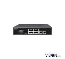 INVID TECH  VIS-LRPOE8-2A      8 Port Long Range Switch With 2 Uplink Ports