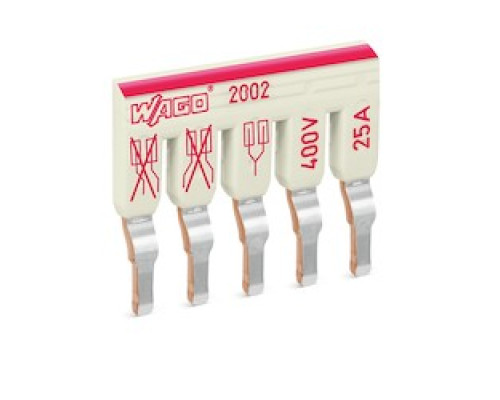 WAGO CORPORATION  2002-475      TERMINAL BLOCK JUMPER 5 WAY INDSULATED, 25AMPS FOR DIN RAIL MNT BKS