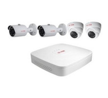INAXSYS-ICT SECURITY SYSTEMS INSK44CV1TEB   Camera Tribrid Kit, 4-Channel, 1 Megapixel, HDCVI, 1 TB, 720 Resolution, 2.8 MM Lens, 12 Volt DC, Includes 2 Eyeball, 2 Bullet Camera, DVR