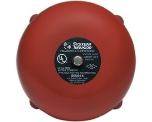 SYSTEM SENSOR  SSM24-6               Alarm Bell, 24 V DC, 6