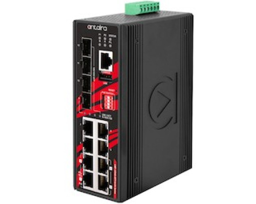 ANTAIRA TECHNOLOGIES LLC  LMP-1204G-SFP-BT-24      12-Port Industrial Gigabit IEEE 802.3bt PoE++ Light Layer 3 Managed Ethernet Switch, 1255VDC Power Input