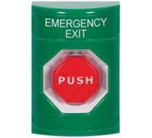 SAFETY TECHNOLOGY INTL SS2108EX-EN   Pushbutton Switch, Multi-Purpose, Pneumatic Illuminated Switch Configuration, Emergency Exit Legend, English Language, Green, Without Cover