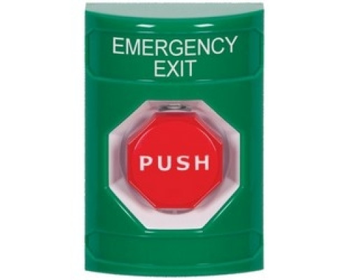 SAFETY TECHNOLOGY INTL SS2108EX-EN   Pushbutton Switch, Multi-Purpose, Pneumatic Illuminated Switch Configuration, Emergency Exit Legend, English Language, Green, Without Cover