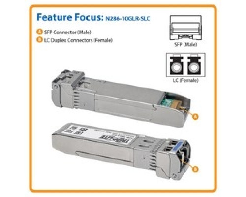 TRIPP LITE  N286-10GLR-SLC      Cisco SFP-10G-LR Compatible 10GBase-LR LC SFP Transceiver, DDM, Single-mode, 1310 nm, 10 km