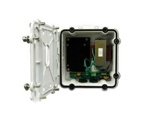 VIDEOLARM  PB24      Rugged cast aluminum power box with 220/115 V AC input converting to 24 V AC and 84W output power. Pole mounting clips included.; RoHS: Y