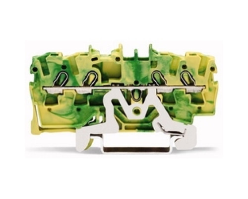 WAGO CORPORATION  2002-1407      4-conductor Ground Terminal Block; 2.5 mm2; Suitable For Ex E II Applications; Side And Center Marking; For Din-rail 35 X 15 And 35 X 7.5; Push-in CAGE CLAMP