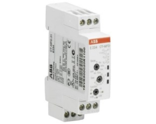 ABB 1SVR500020R1100   Timer with 12-240 V AC/DC rated control supply voltage, timing range of 7 0.05 s - 100 h , a control input, and 2 SPDT c/o output contacts