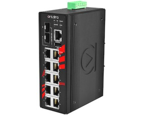 ANTAIRA TECHNOLOGIES LLC  LMX-1202M-SFP      12-Port Industrial Gigabit Light Layer 3 Managed Ethernet Switch w/8 10/100Tx + 2 10/100/1000Tx RJ45 + 2 100/1000 SFP Slots