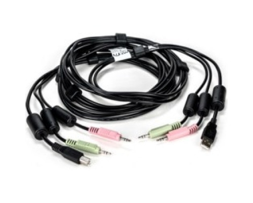 VERTIV  CBL0135      Vertiv Avocent USB Keyboard and Mouse, and Audio Cable, 10 ft. for Vertiv Avocent SV and SC Series Switches - for KVM Switch, Keyboard/Mouse - 10 ft - 1xType B Male USB, 2xMini-phone Male Stereo Audio - 1xType B Male USB, 2xMin