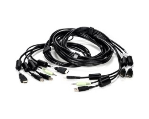 VERTIV  CBL0117      Vertiv Avocent USB Keyboard and Mouse, Dual HDMI and Audio Cable, 10 ft. for Vertiv Avocent SV and SC Series Switches - for Keyboard/Mouse, Speaker, KVM Switch - 10 ft - 2xHDMI Digital Audio/Video, 2xUSB, 1xAudio