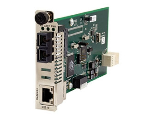 LANTRONIX C2210-1040   ION Fast Ethernet Media and Rate Converter Module 10/100Base-TX RJ-45 [100 m/328 ft.] to 100Base-X SFP Slot empty