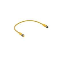 LUMBERG AUTOMATION  600000815  RST4RKT4633/5M      M12 Micro actuator/sensor cordset, double-ended, 4-poles, male straight to female straight connector with self-locking thread and yellow PVC 22 gauge molded cable, IEC color code. cable length: 5M