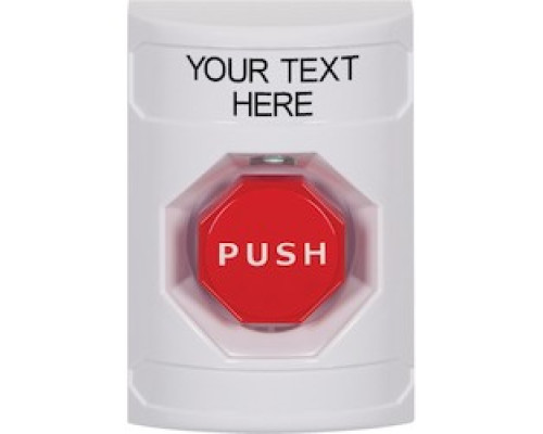 SAFETY TECHNOLOGY INTL SS2302ZA-EN   StopperStation Multi Purpose Push Button, White Key-to-Reset Illuminated Switch Configuration, Custom Text in English, without cover