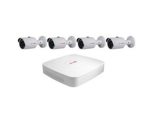 INAXSYS-ICT SECURITY SYSTEMS INSK44CV1TB   Camera Tribrid Kit, 4-Channel, 1 Megapixel, HDCVI, 1 TB, 720 Resolution, 2.8 MM Lens, 12 Volt DC, Includes 4 Bullet Camera, DVR