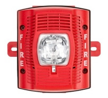 SYSTEM SENSOR  SPSRK               Speaker Strobe, Standard-candela, Outdoor, Wall Mount, with Backbox, Red
