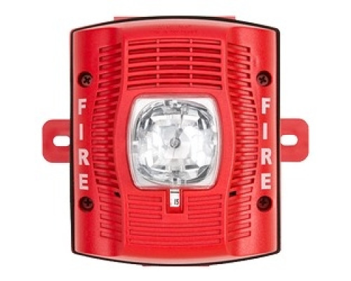 SYSTEM SENSOR  SPSRK               Speaker Strobe, Standard-candela, Outdoor, Wall Mount, with Backbox, Red
