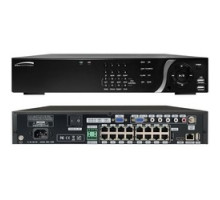 SPECO TECHNOLOGIES  N16NSF8TB      Network Video Recorder, Full HD, Plug and Play, 16-Channel IP Video Input, PoE, 5 Megapixel/1080/720 Resolution, H.264, 40 Mbps Throughput, 100 to 240 VAC, 230 Watt, 8 TB