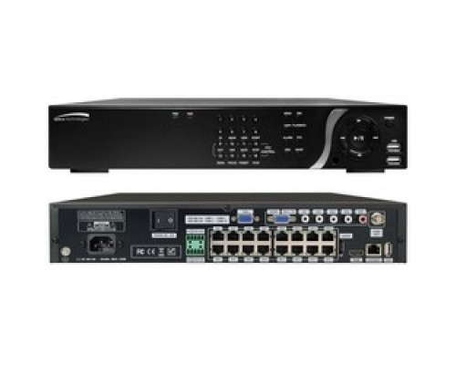 SPECO TECHNOLOGIES  N16NSF8TB      Network Video Recorder, Full HD, Plug and Play, 16-Channel IP Video Input, PoE, 5 Megapixel/1080/720 Resolution, H.264, 40 Mbps Throughput, 100 to 240 VAC, 230 Watt, 8 TB