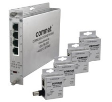 COMNET COMMUNICATION NETWORKS  CLEK41EOC      Power Kit, 4x Miniature CopperLine Single Channel Ethernet-over-COAX External Power Supply, 1x 4-Port Ethernet-over-Coax Extender