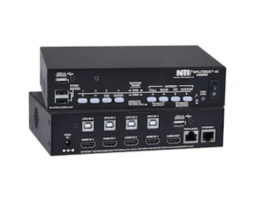NETWORK TECHNOLOGIES/IN OH  SPLITMUX-USB4K-4RT      4K HDMI Quad Screen Multiviewer with Built-In KVM Switch, Desktop