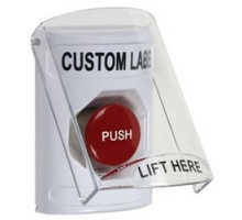 SAFETY TECHNOLOGY INTL  SS2321ZA-EN               Pushbutton Switch, Multi-Purpose, Flush/Surface Cover, Shield, Turn-To-Reset Switch Configuration, Custom Text Legend, English Language, White