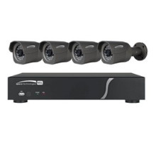 SPECO TECHNOLOGIES  ZIPL4B1      Network Video Recorder and IP Kit, Plug and Play, 4-Channel IP Camera Video Input, Full HD 1080P Resolution IR Bullet Camera, PoE, 10 Mbps Throughput, 48 VDC, 1.2A, 1 TB