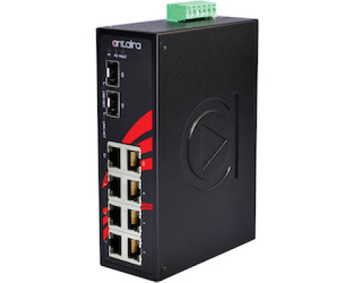ANTAIRA TECHNOLOGIES LLC LNX-0802C-SFP   8-Port Industrial Unmanaged Ethernet Switch, w/6 10/100Tx + 2 Gigabit Combo Ports 2 10/100/100 RJ45, 2 100/1000 SFP