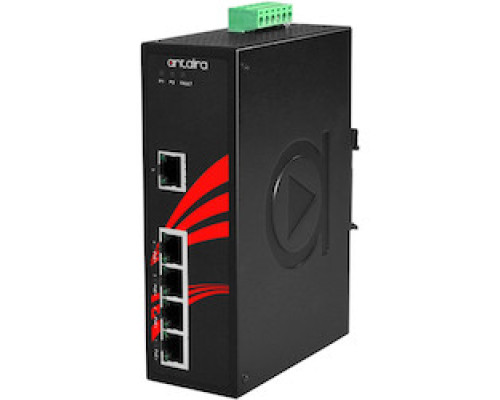 ANTAIRA TECHNOLOGIES LLC LNP-0500G-24   5-Port Industrial Gigabit PoE+ Unmanaged Ethernet Switch, w/4 10/100/1000Tx 30W/Port + 1 10/100/1000Tx, 12-36VDC input.
