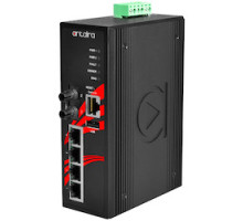 ANTAIRA TECHNOLOGIES LLC LMP-0501-ST-M-24-V2   5-Port Industrial PoE+ Managed Ethernet Switches w/4 10/100Tx 30W/Port , and 1 100Fx Multimode 2Km, ST Connector, 12-36VDC