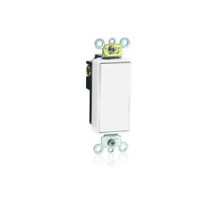 LEVITON  5621-2W      20-amp 120/277-volt Decora Plus Rocker Single-pole AC Quiet Switch, White