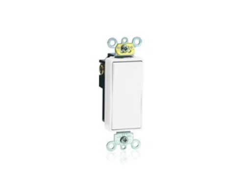 LEVITON  5621-2W      20-amp 120/277-volt Decora Plus Rocker Single-pole AC Quiet Switch, White