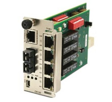 TRANSITION NETWORKS C6120-1014   Network Interface Device Module, Single-mode, 4 DS1 - T1/E1/J1 RJ-48 + 10/100Base-TX RJ-45 Ethernet over Fiber, 5.5 Watt, 1.72