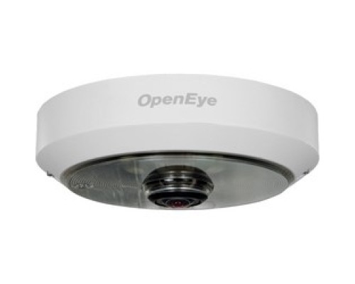 OPENEYE OE-C9616   Indoor Camera, 6 MP IP, Mini Dome, 1.55 mm Fisheye 360 , D-WDR, IR LED, POE/12vDC,30IPS @ 6 MP, ONVIF, H.264/MJPEG, CMOS, Quad Streaming, True D/N, Motion Detection, Micro SD, Sensor, Audio Input, White