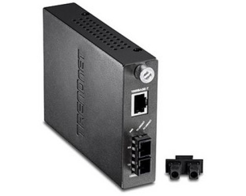 TRENDNET  TFC-1000MSC      SC Fiber Converter, 1000 Base-T to 1000 Base-SX, Multimode, 100 to 240 Volt AC, 5 Volt DC, 3.44 Watt, 9 Kilobyte Frame, 3.46