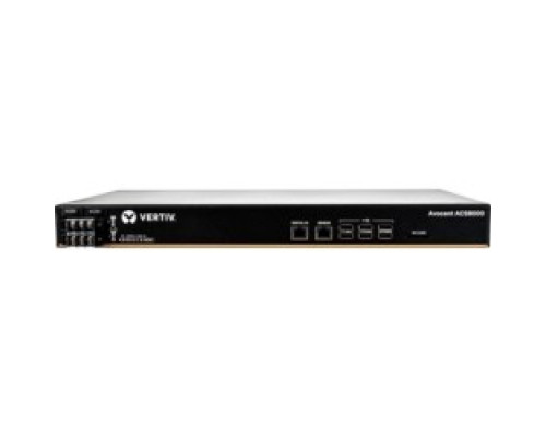 VERTIV ACS8032DDC-400   Vertiv Avocent ACS 8000 32-Port Serial Console Server, Dual Internal DC Power Supply - 1 GB - DDR3 SDRAM - Twisted Pair, Optical Fiber - 2xNetwork RJ-45 - 8xUSB - 32xSerial Port - 10/100/1000Base-T, 1000Base-X - Gigabi