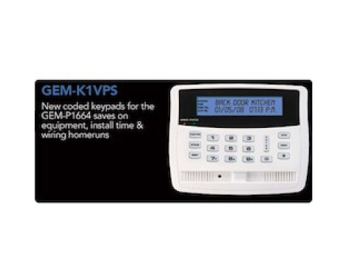 NAPCO  GEM-K1VPS      Custom Alpha Keypad With Voice Prompts, UL Siren, Pet PIR &