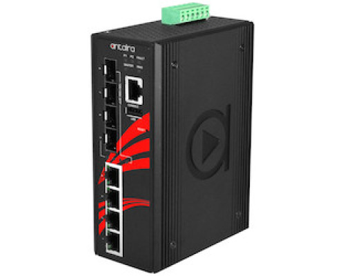 ANTAIRA TECHNOLOGIES LLC  LMP-0804G-SFP      8-Port Industrial PoE+ Gigabit Managed Ethernet Switch, w/4 10/100/1000Tx Ports + 4 100/1000Fx SFP Fiber Slots.