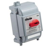 LEVITON DS60-AX   60 A Non-Fused Safety Disconnect Switch, Hub Sold Separately See Leviton Cat Number HUB-xxx , 3 P, 600 V, 20HP-120/208V-240V 40HP-480V-600V Rated, - IP67, Watertight