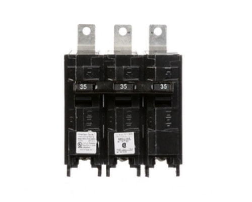SIEMENS  US2:B335      Molded Case Circuit Breaker, Common Trip, Thermal Magnetic, Low Voltage, Panelboard Mount, 3 Pole, 240 Volt AC, 35A, 10 kA Interrupting Rating