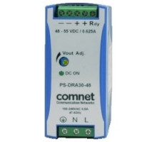 COMNET COMMUNICATION NETWORKS  PS-DRA30-48A      Power Supply, DIN-Rail Mount, 115/230 Volt AC, 560/330 Milliampere, 47 to 63 Hertz Input, 48 Volt DC, 625 Milliampere, 30 Watt Output, 3.6