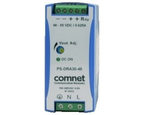 COMNET COMMUNICATION NETWORKS  PS-DRA30-48A      Power Supply, DIN-Rail Mount, 115/230 Volt AC, 560/330 Milliampere, 47 to 63 Hertz Input, 48 Volt DC, 625 Milliampere, 30 Watt Output, 3.6