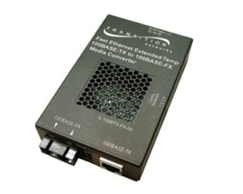 TRANSITION NETWORKS E-100BTX-FX-05 HT -NA   100BASE-TX RJ45 to 100BASE-FX, 1300 nm, multimode, ST, 2 km