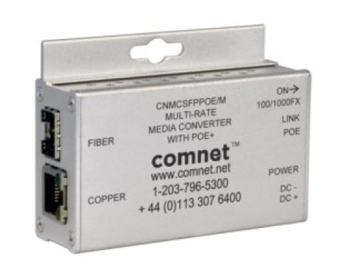 COMNET COMMUNICATION NETWORKS  CNMCSFPPOE/M      Mini 10/100/1000Mbps Ethernet Media Converter with IEEE 802.3at 30W PoE+