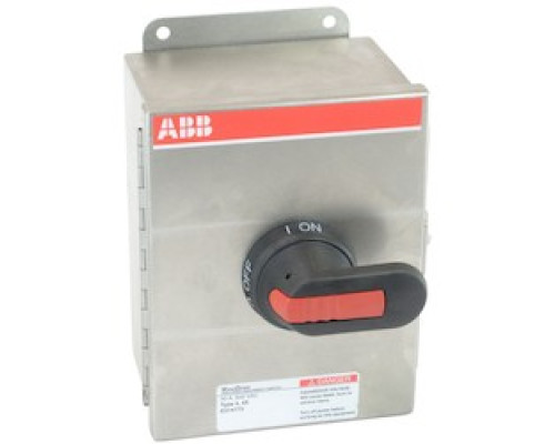 ABB  EOT30U3S4-P      3 pole, 30 amps rated at 600 V AC, UL 98, enclosed non-fusible disconnect switch in a UL/NEMA 4X stainless enclosure
