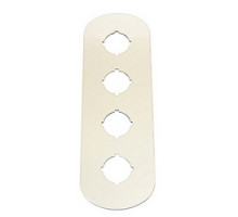 ABB  1SFA611930R1005  MA6-1005      4 seat silver-gray aluminum on plastic legend plate with 22mm mounting size